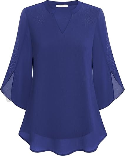 Styliani - Blusa De Gasa Con Cuello En V