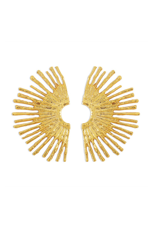 Pendientes de metal con borde ondulado